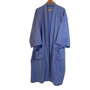 Imperial Classics Belted Robe Solid Blue Size OS Cotton Blend Lounge Wear